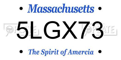 5LGX73 Massachusetts License Plate