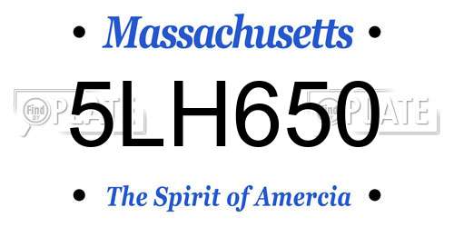 5LH650 Massachusetts License Plate