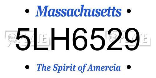 5LH6529 Massachusetts License Plate