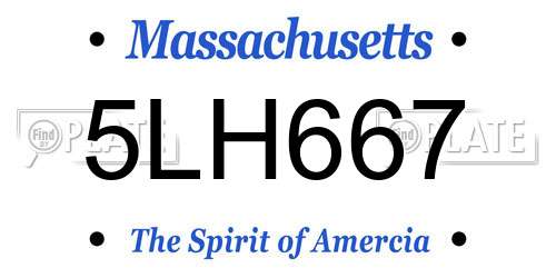 5LH667 Massachusetts License Plate
