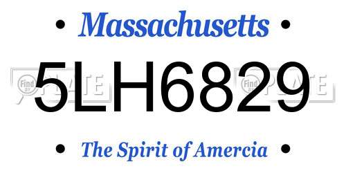 5LH6829 Massachusetts License Plate