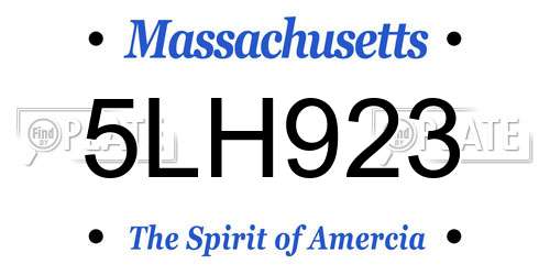 5LH923 Massachusetts License Plate