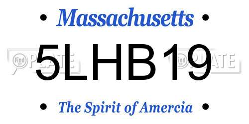 5LHB19 Massachusetts License Plate