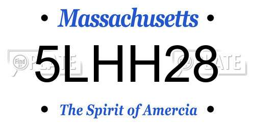 5LHH28 Massachusetts License Plate
