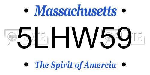 5LHW59 Massachusetts License Plate