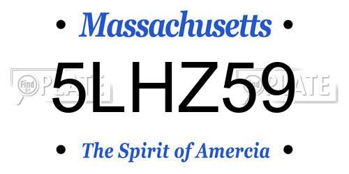 5LHZ59 Massachusetts License Plate