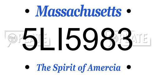 5LI5983 Massachusetts License Plate
