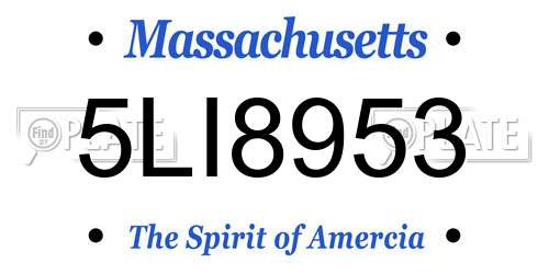 5LI8953 Massachusetts License Plate