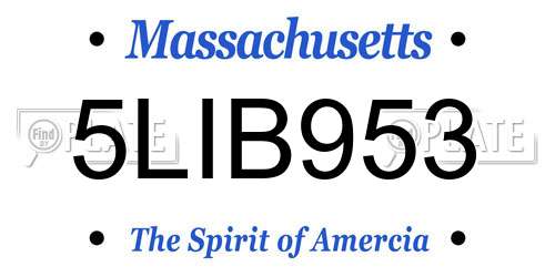 5LIB953 Massachusetts License Plate