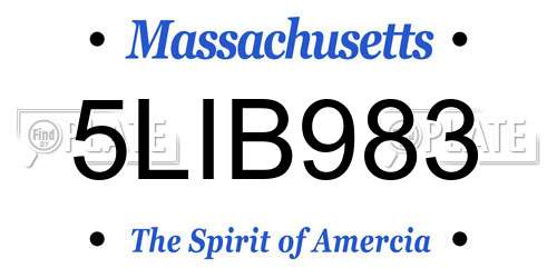 5LIB983 Massachusetts License Plate