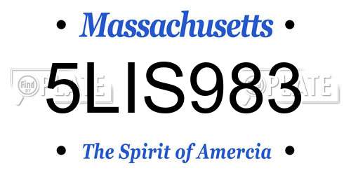 5LIS983 Massachusetts License Plate