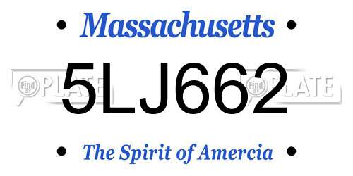 5LJ662 Massachusetts License Plate
