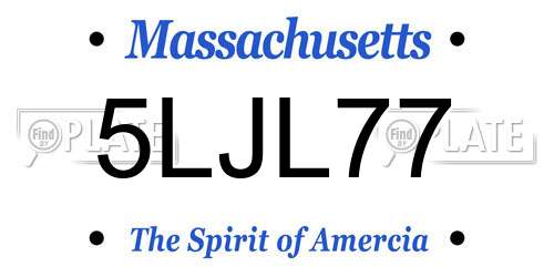 5LJL77 Massachusetts License Plate