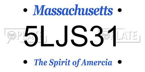 5LJS31 Massachusetts License Plate