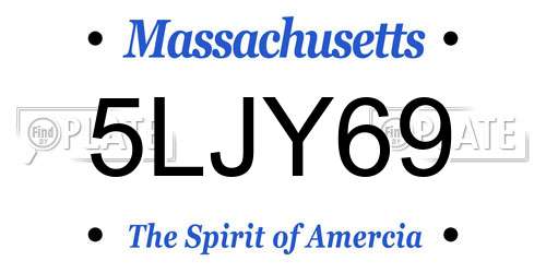 5LJY69 Massachusetts License Plate