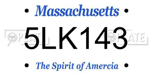 5LK143 Massachusetts License Plate