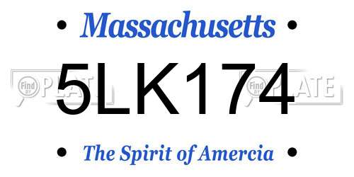 5LK174 Massachusetts License Plate