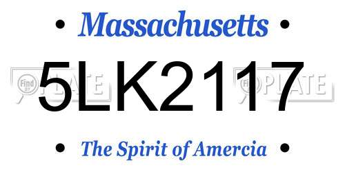 5LK2117 Massachusetts License Plate