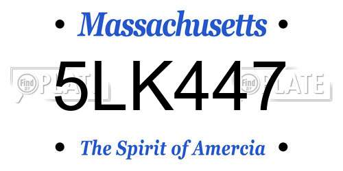 5LK447 Massachusetts License Plate