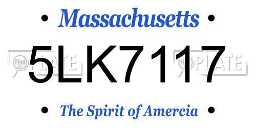 5LK7117 Massachusetts License Plate