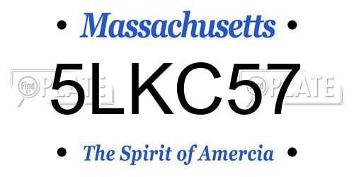 5LKC57 Massachusetts License Plate