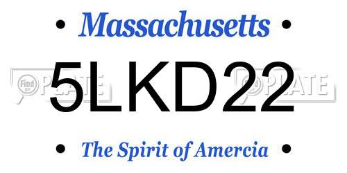 5LKD22 Massachusetts License Plate