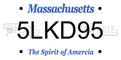 5LKD95 Massachusetts License Plate