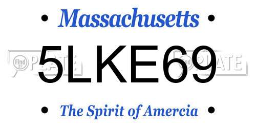 5LKE69 Massachusetts License Plate