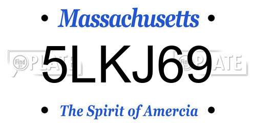5LKJ69 Massachusetts License Plate