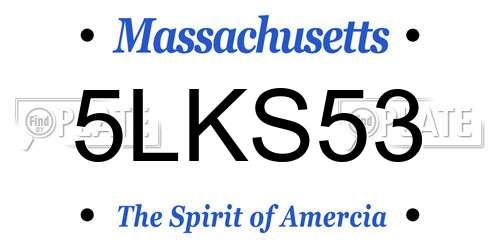 5LKS53 Massachusetts License Plate