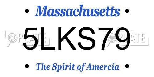 5LKS79 Massachusetts License Plate
