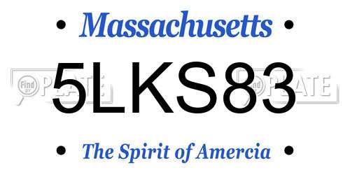 5LKS83 Massachusetts License Plate