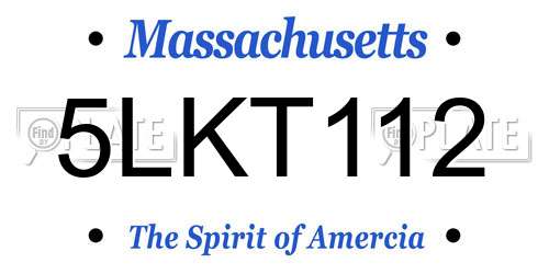 5LKT112 Massachusetts License Plate
