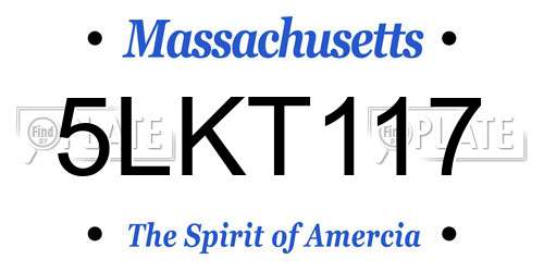 5LKT117 Massachusetts License Plate
