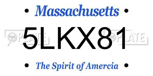 5LKX81 Massachusetts License Plate