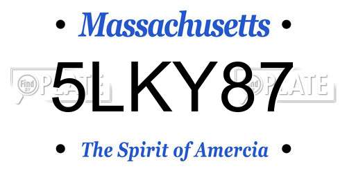 5LKY87 Massachusetts License Plate