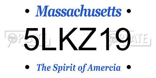 5LKZ19 Massachusetts License Plate