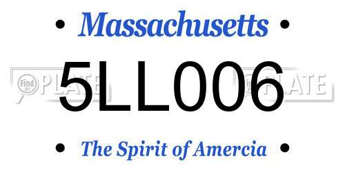5LL006 Massachusetts License Plate
