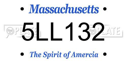 5LL132 Massachusetts License Plate
