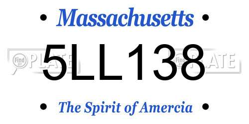 5LL138 Massachusetts License Plate