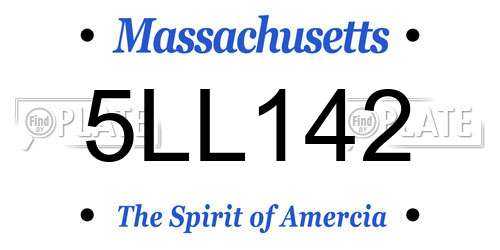 5LL142 Massachusetts License Plate