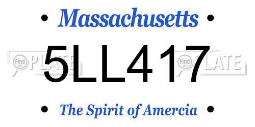 5LL417 Massachusetts License Plate
