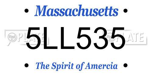 5LL535 Massachusetts License Plate
