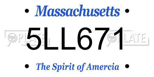 5LL671 Massachusetts License Plate