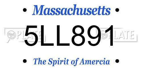 5LL891 Massachusetts License Plate