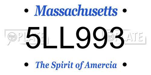 5LL993 Massachusetts License Plate