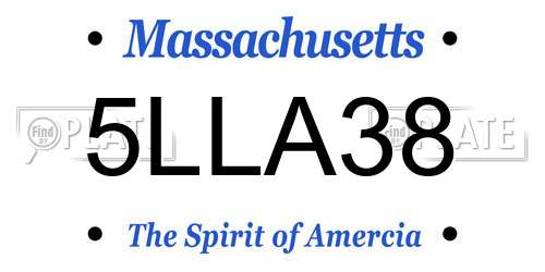 5LLA38 Massachusetts License Plate