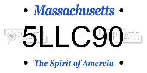 5LLC90 Massachusetts License Plate