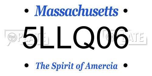 5LLQ06 Massachusetts License Plate