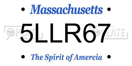 5LLR67 Massachusetts License Plate